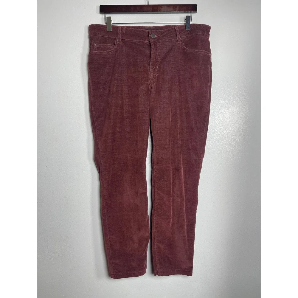 PERUVIAN CONNECTION Velveteen Pants 14 Burgundy Casual Comfort Gorpcore Outdoors